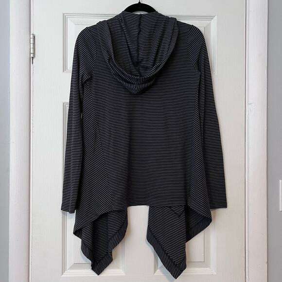 Splendid Striped Hooded Open Front Cardigan - Size S - Picture 3 of 6